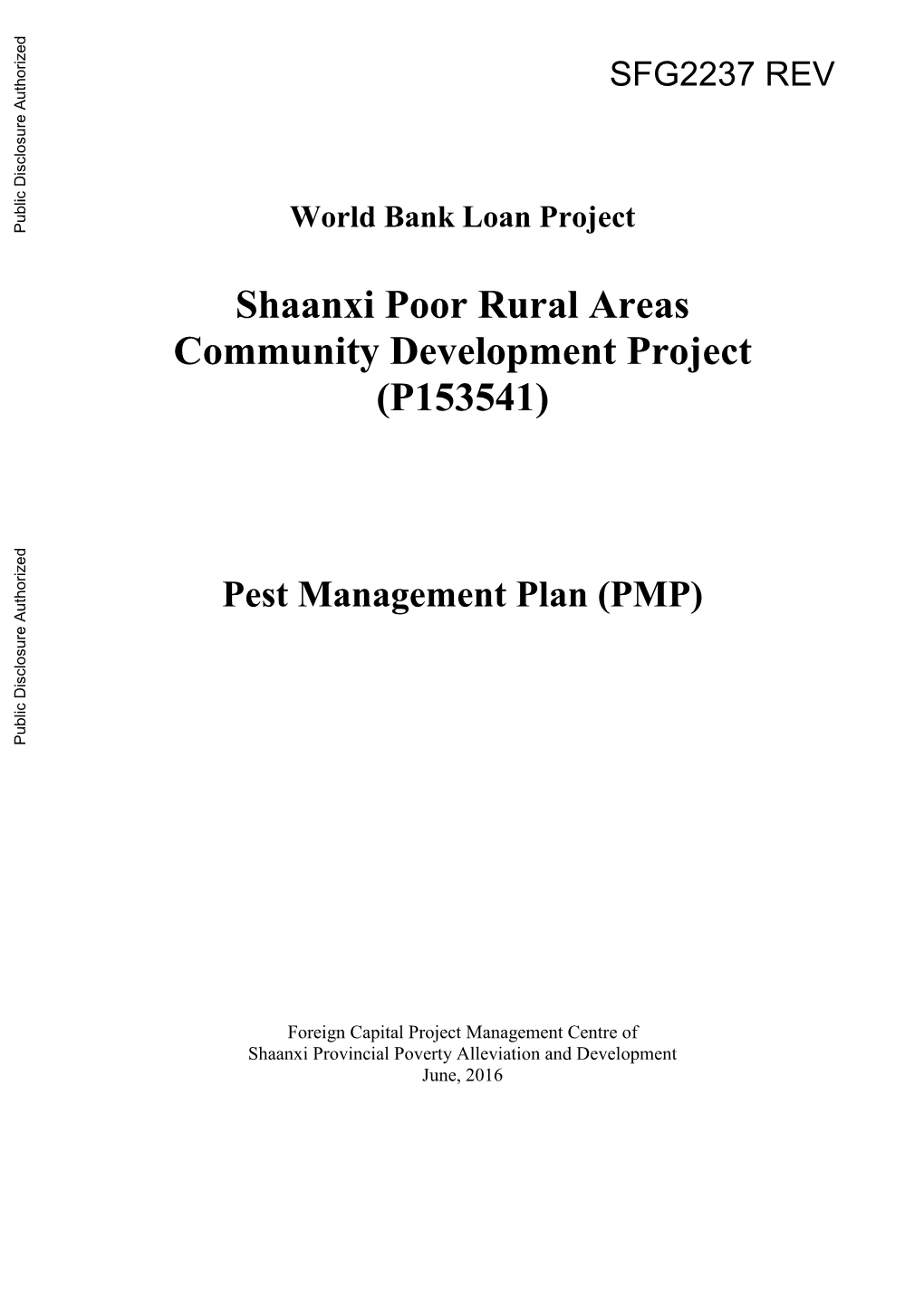 Pest Management Plan (PMP)