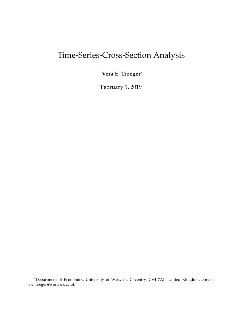 Time-Series-Cross-Section Analysis