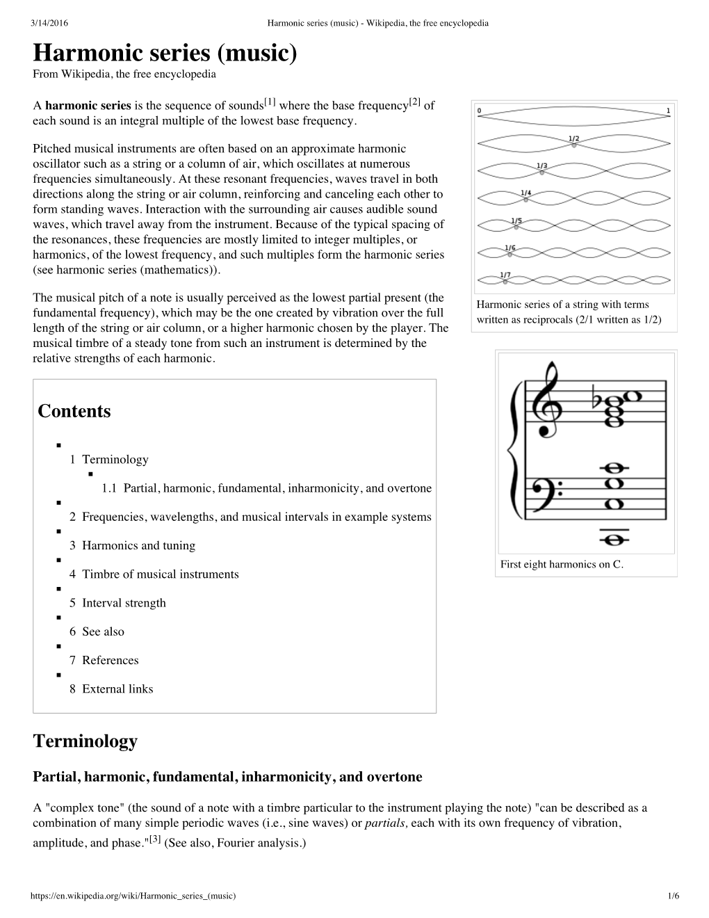 Harmonic Series (Music) - Wikipedia, the Free Encyclopedia Harmonic Series (Music) from Wikipedia, the Free Encyclopedia