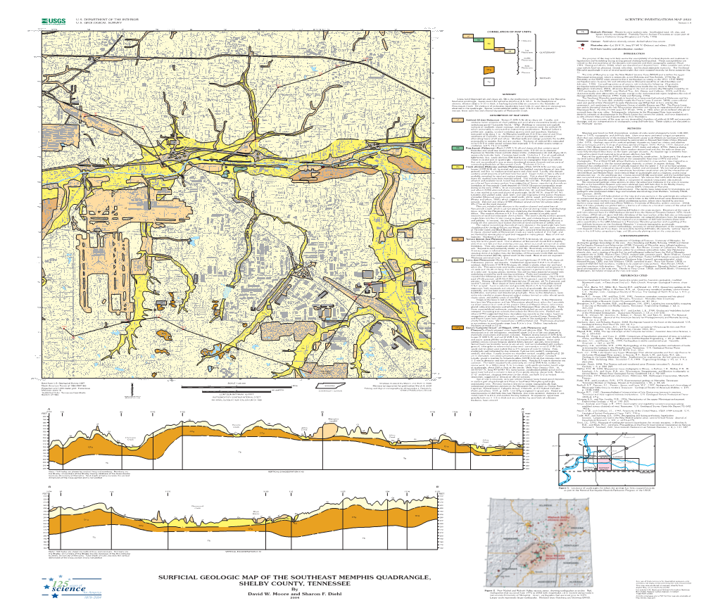 SURFICIAL GEOLOGIC MAP of the SOUTHEAST MEMPHIS QUADRANGLE, Any Use of Trade Names Is for Descriptive Purposes Only and Does Not Imply Endorsement by the U.S