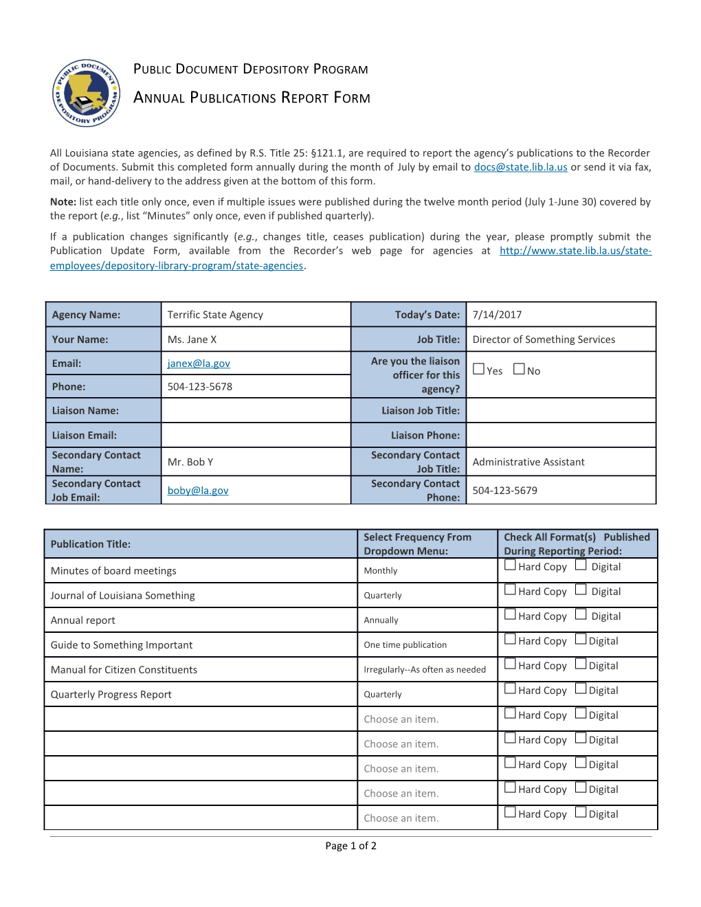 Public Document Depository Program