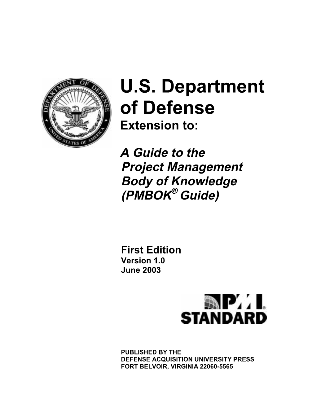 U.S. Dod Extension to Pmbok ® Guide