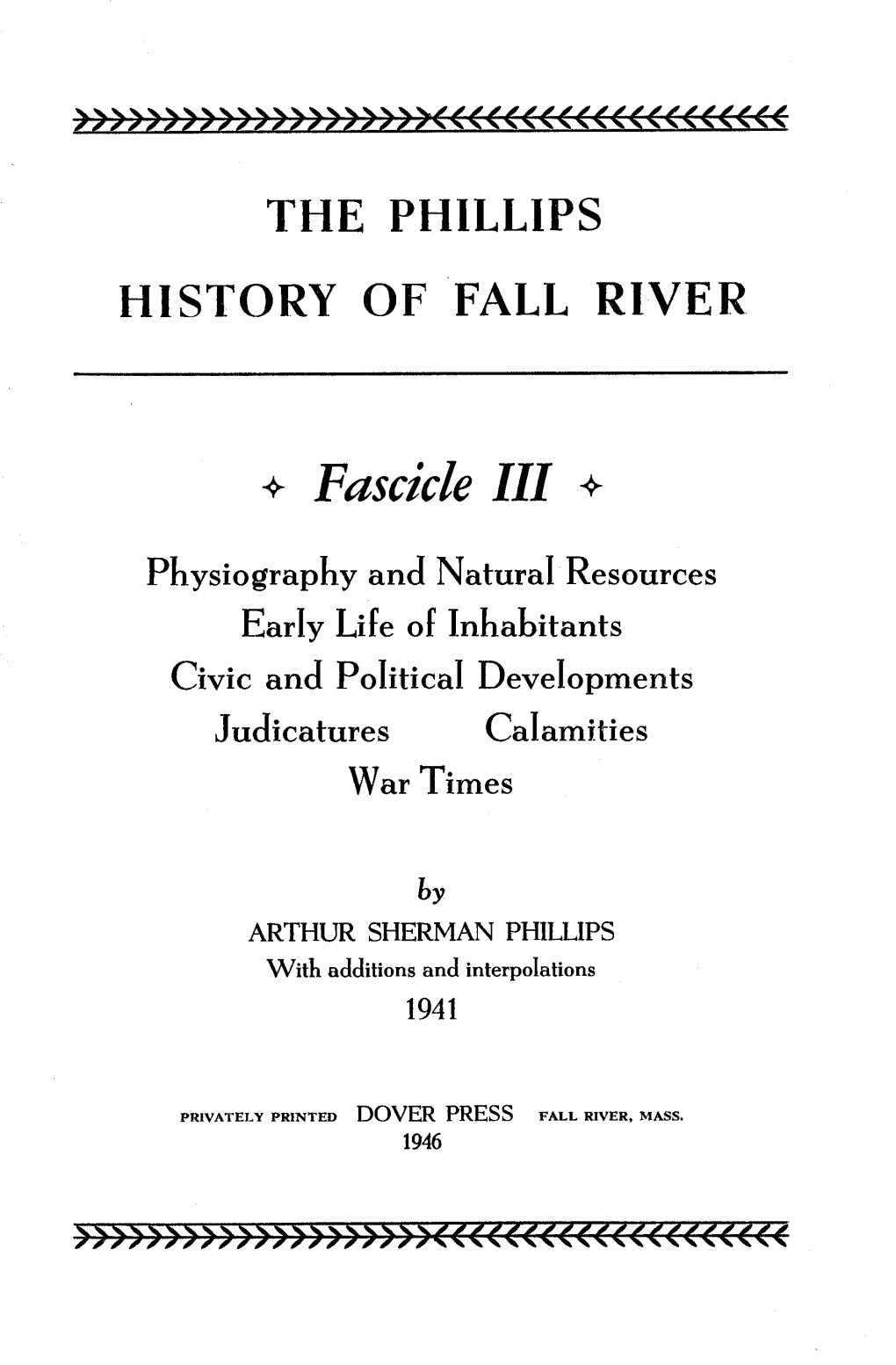 The Phillips History of Fall River