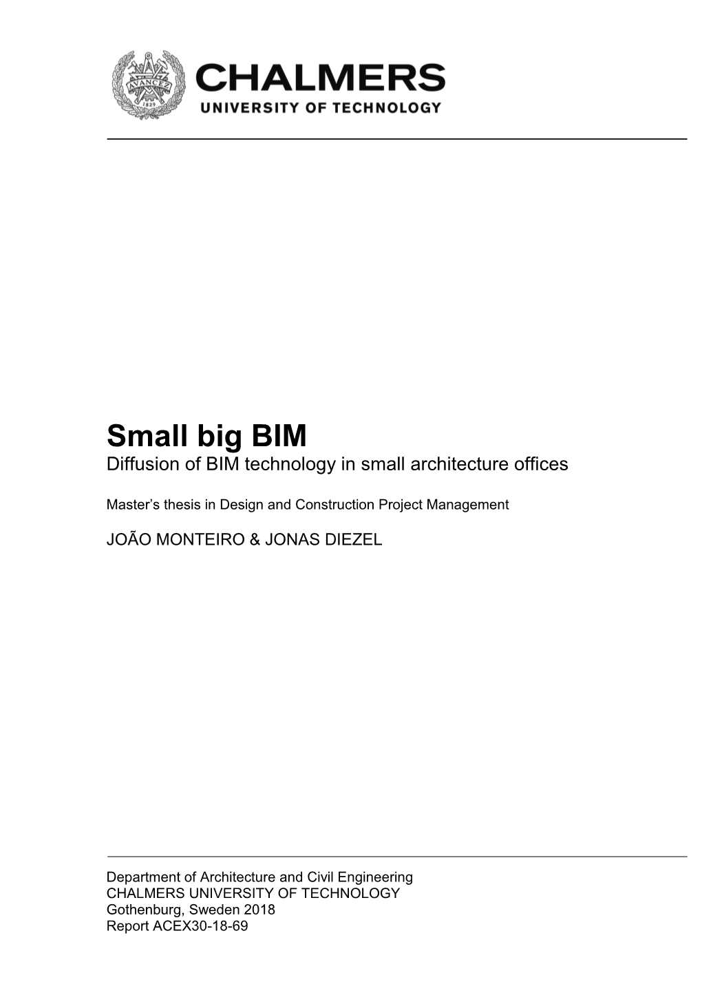 Small Big BIM Diffusion of BIM Technology in Small Architecture Offices