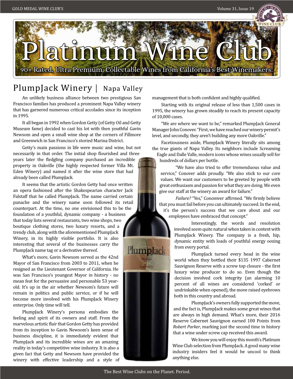 Platinum Plumpjack Winery August 2021 2018