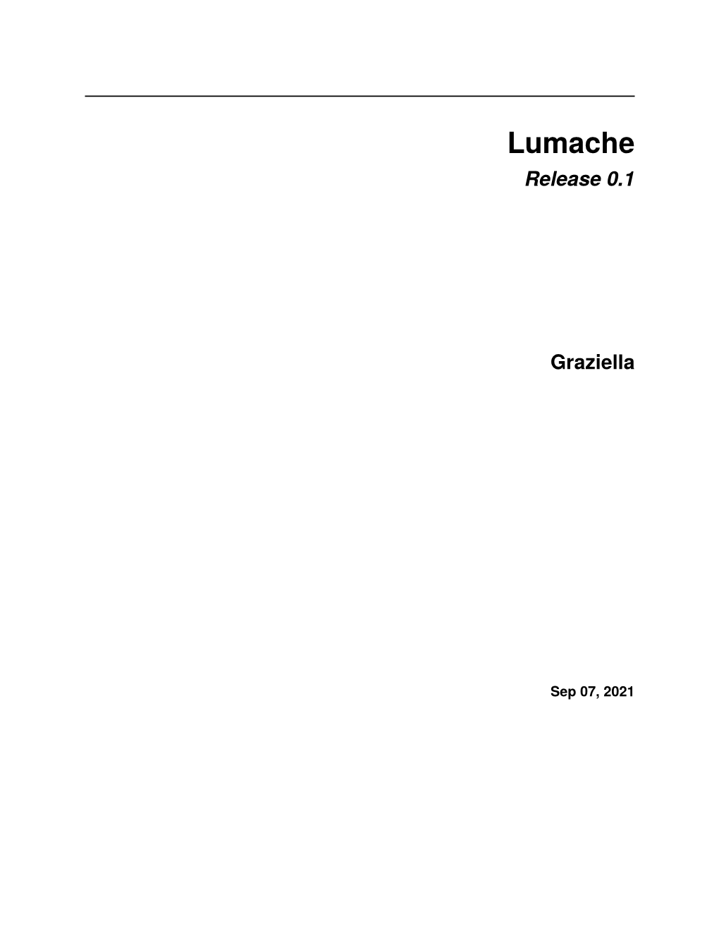 Lumache Release 0.1