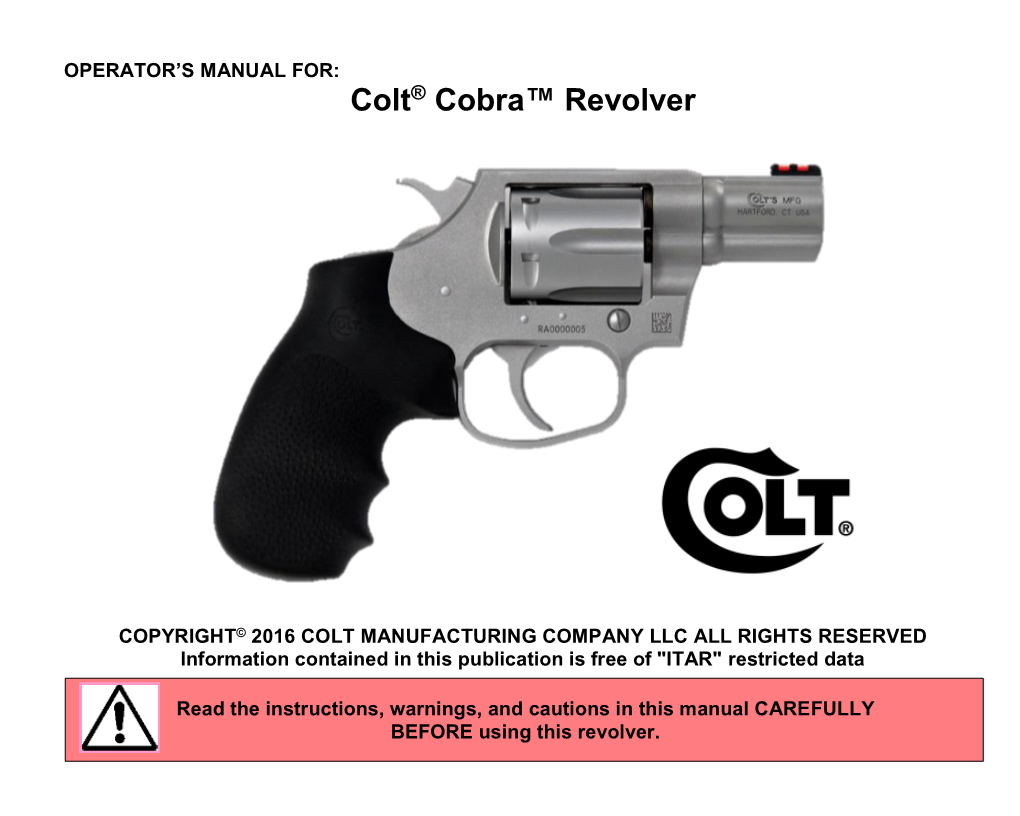 Colt® Cobra™ Revolver
