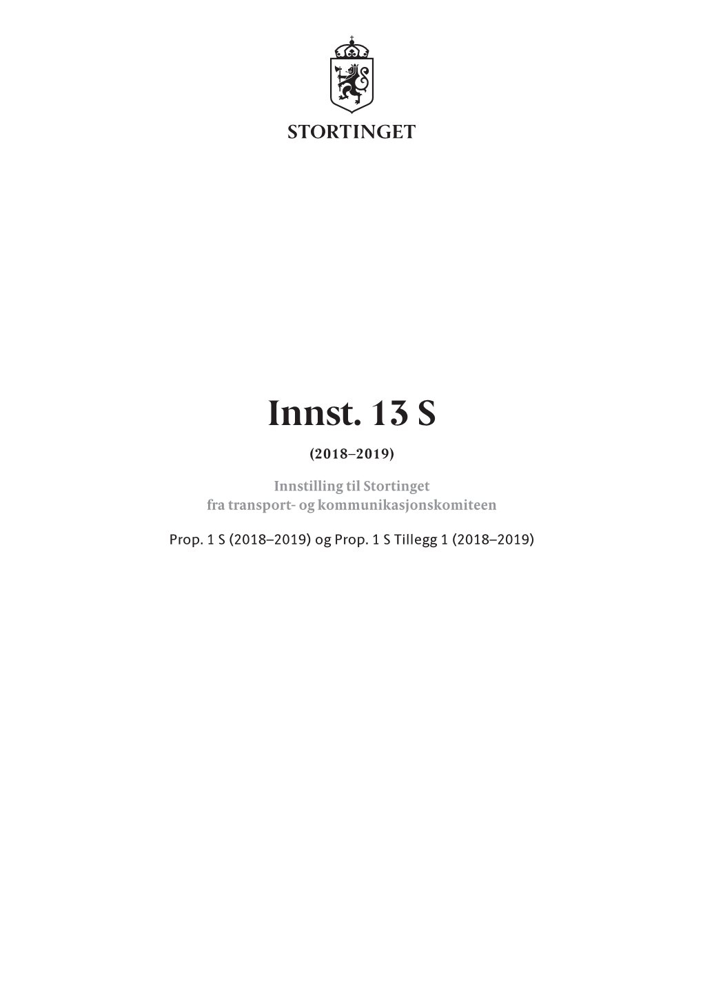 Innst. 13 S (2018–2019)