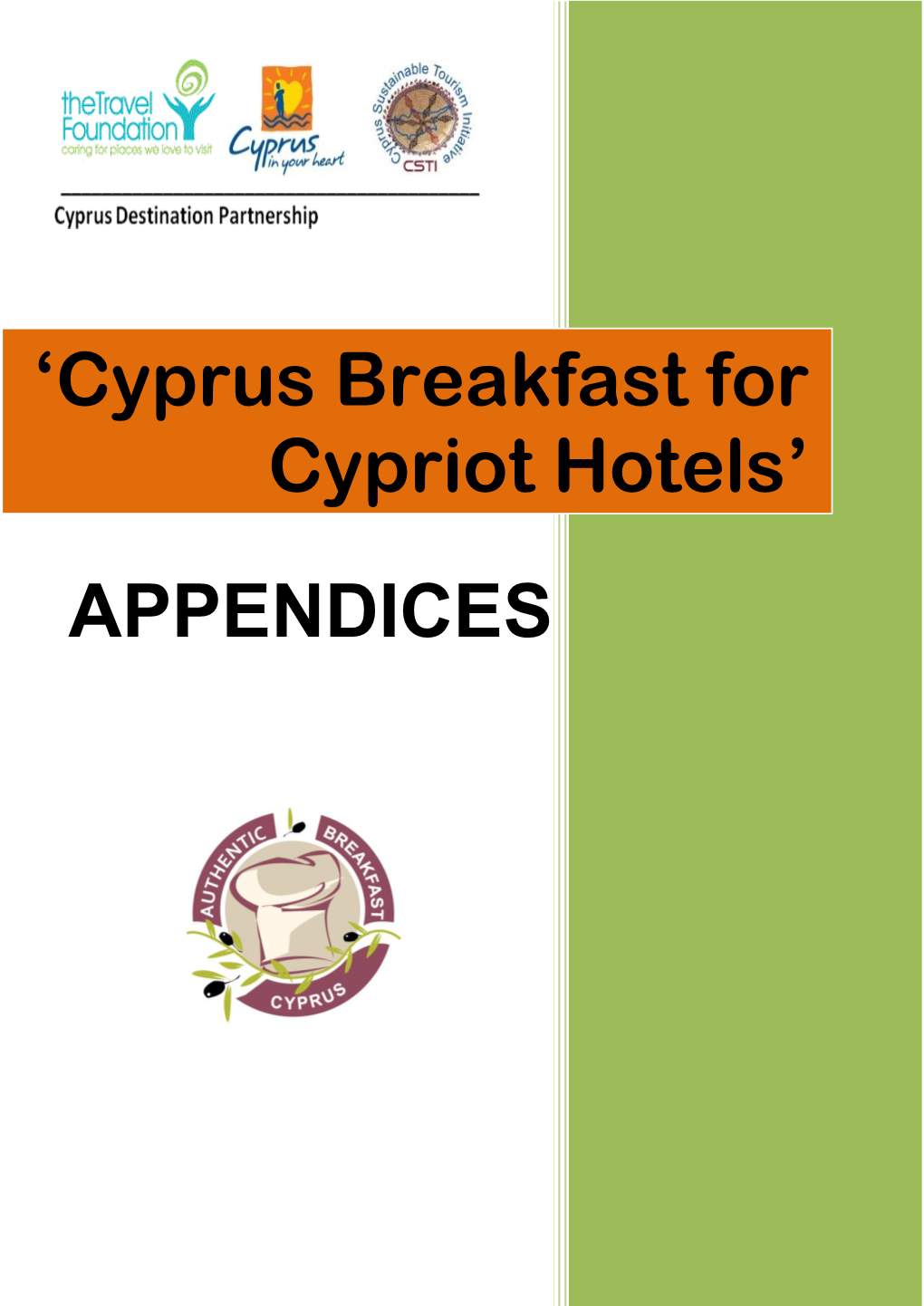 Cyprus Breakfast for Cypriot Hotels - Appendices