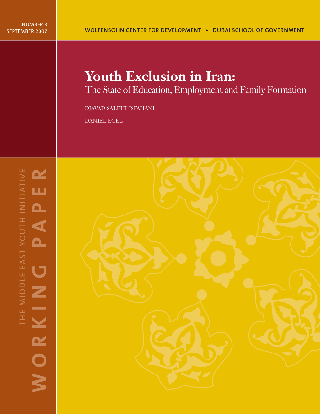 Youth Exclusion in Iran: the State of Education, Employment and Family Formation