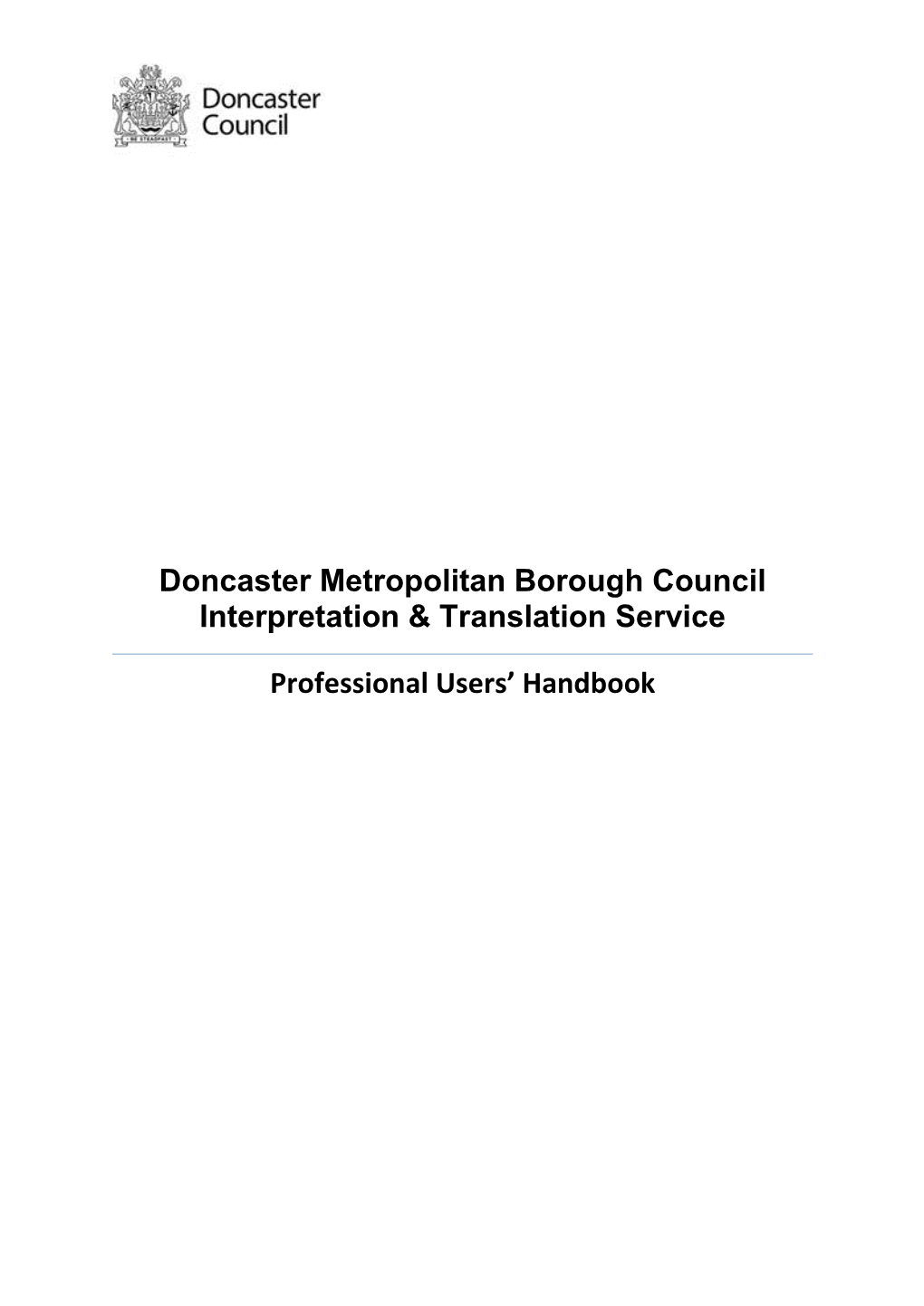 Doncaster Metropolitan Borough Council Interpretation & Translation