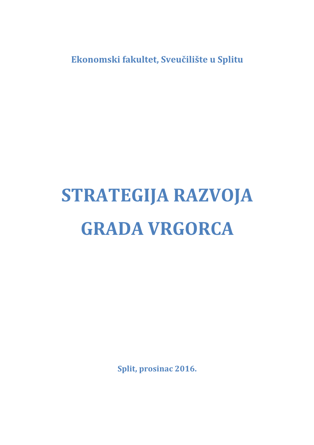 Strategija Razvoja Grada Vrgorca