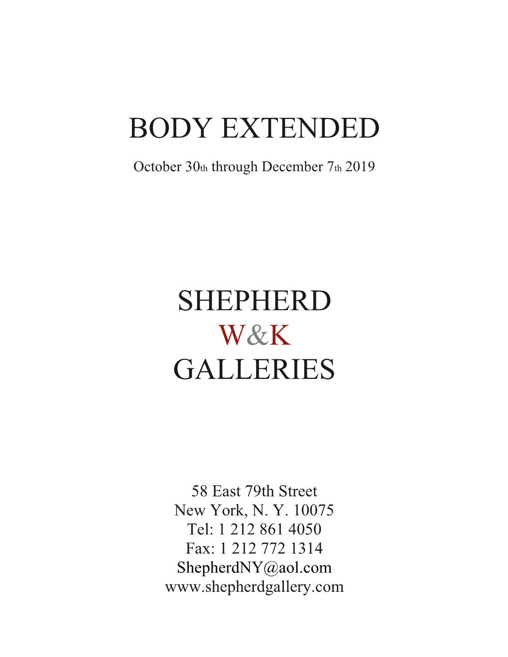 Body Extended Shepherd W&K Galleries