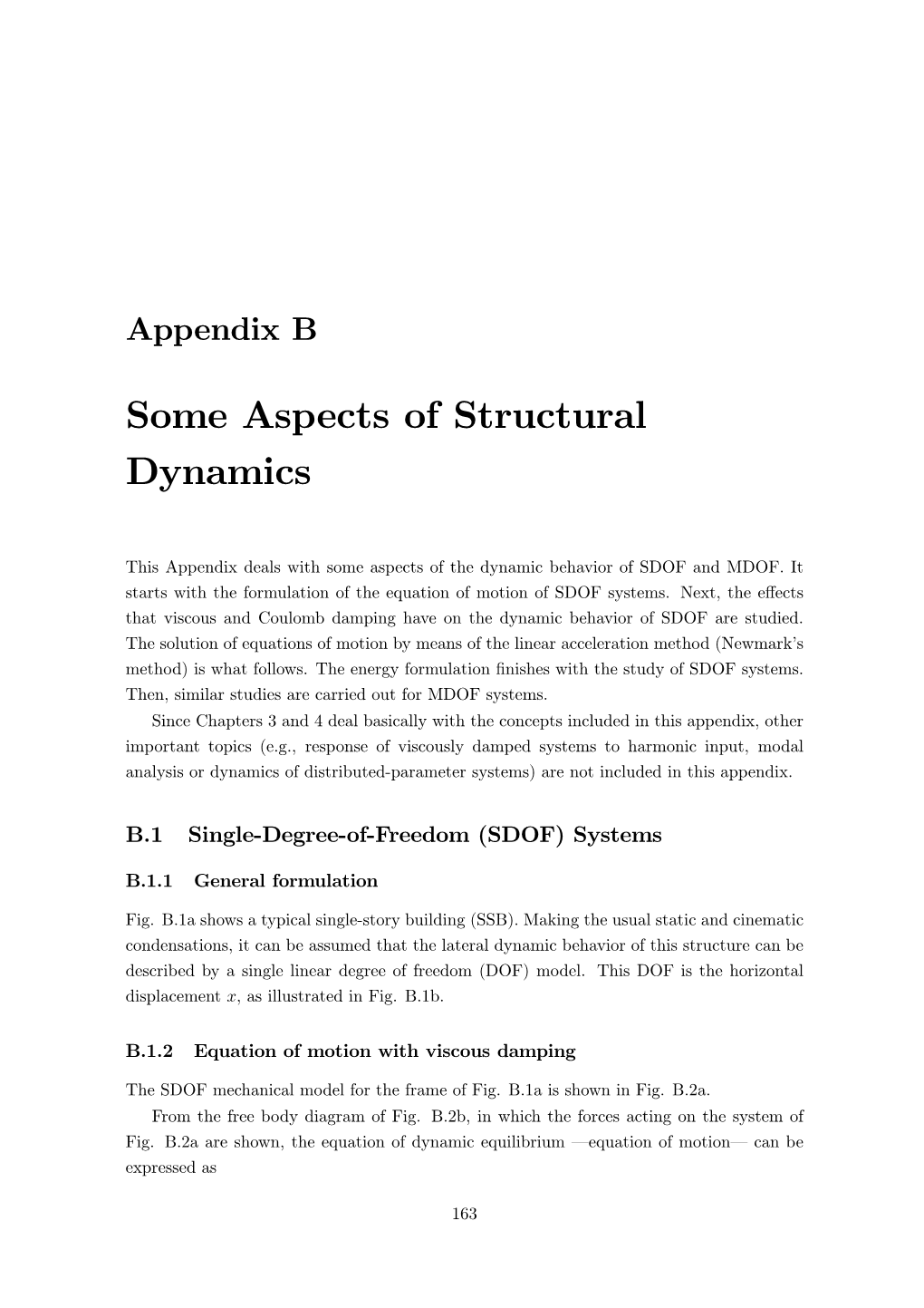 Some Aspects of Structural Dynamics