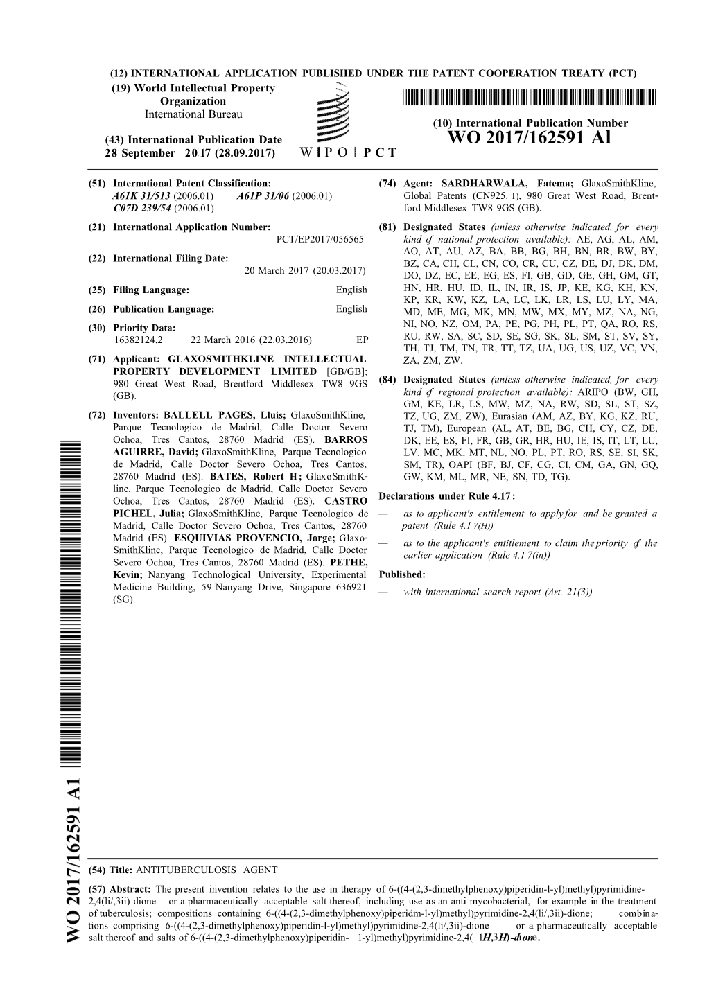 WO 2017/162591 Al 28 September 20 17 (28.09.2017) W P O P C T