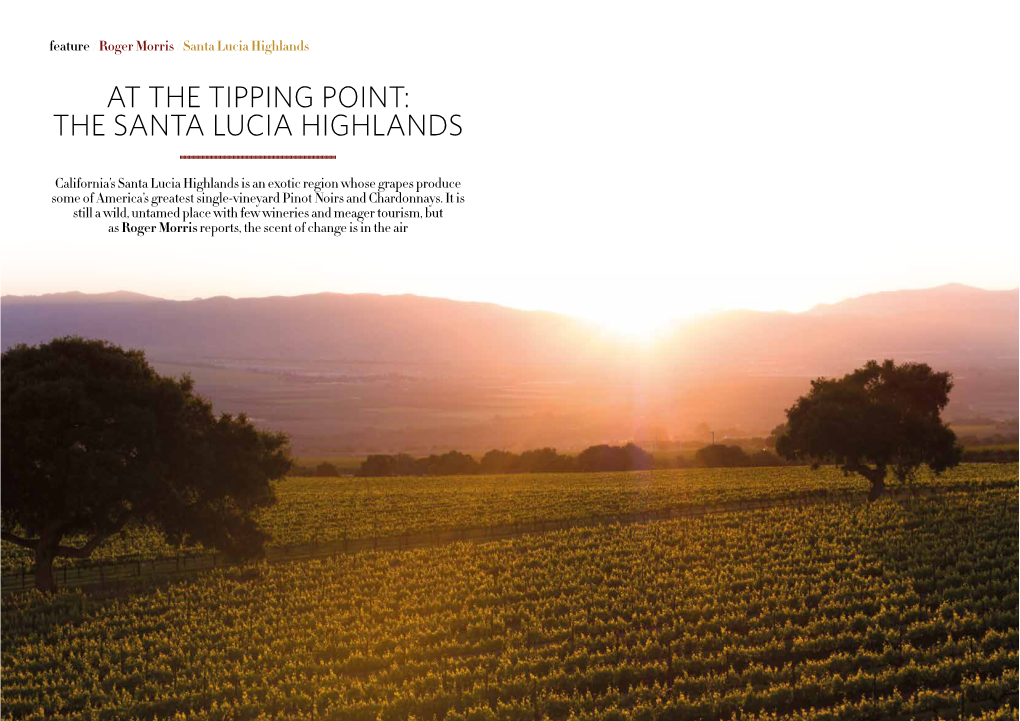 At the Tipping Point: the Santa Lucia Highlands