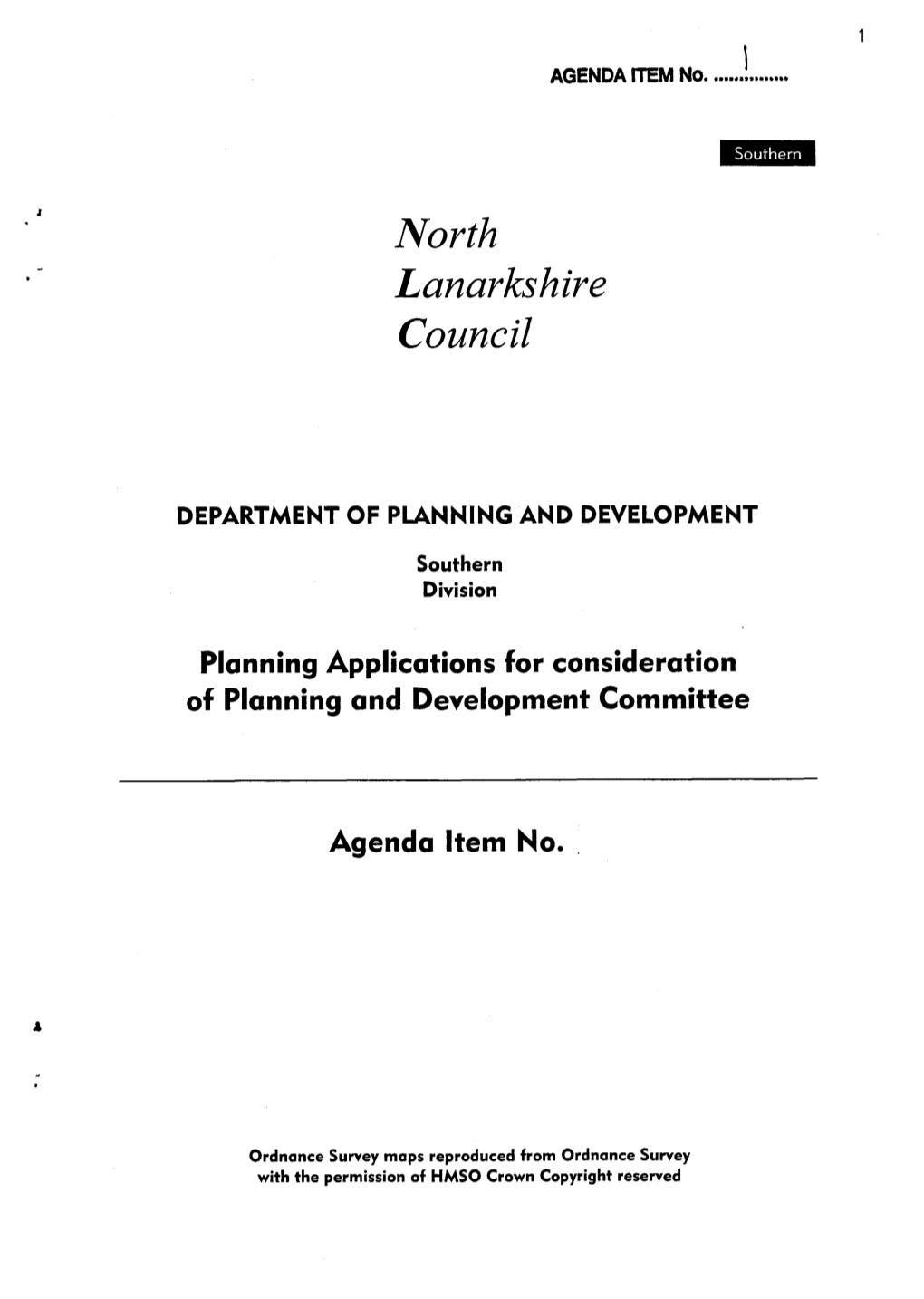 Planning Applications for Consideration of Planning and Development Committee