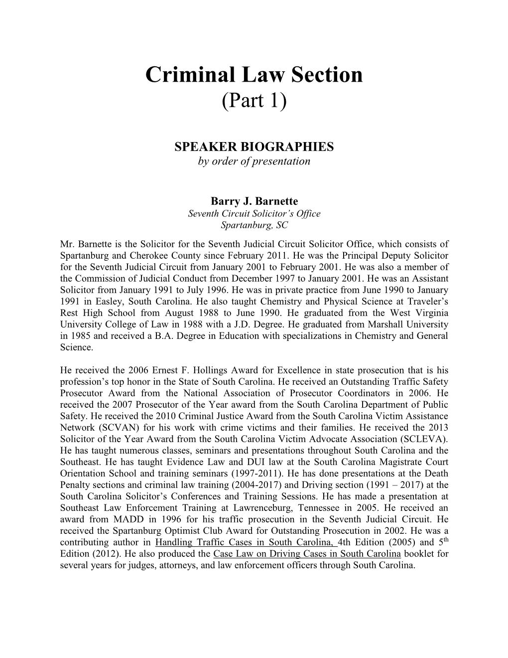 Criminal Law Section (Part 1)