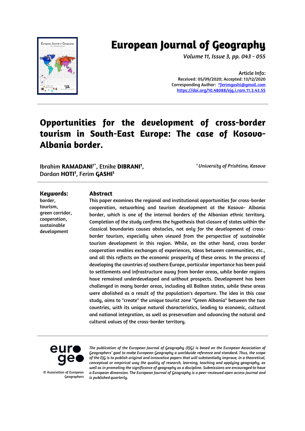 The Key Factor for a Successful Territorial Cohesion: Cross-Border