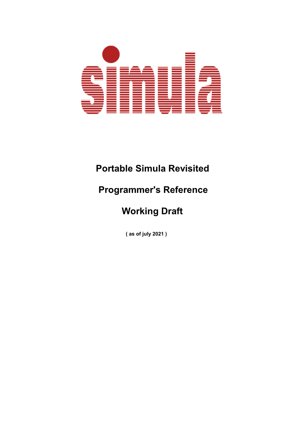 Simula Programmer's Reference Manual