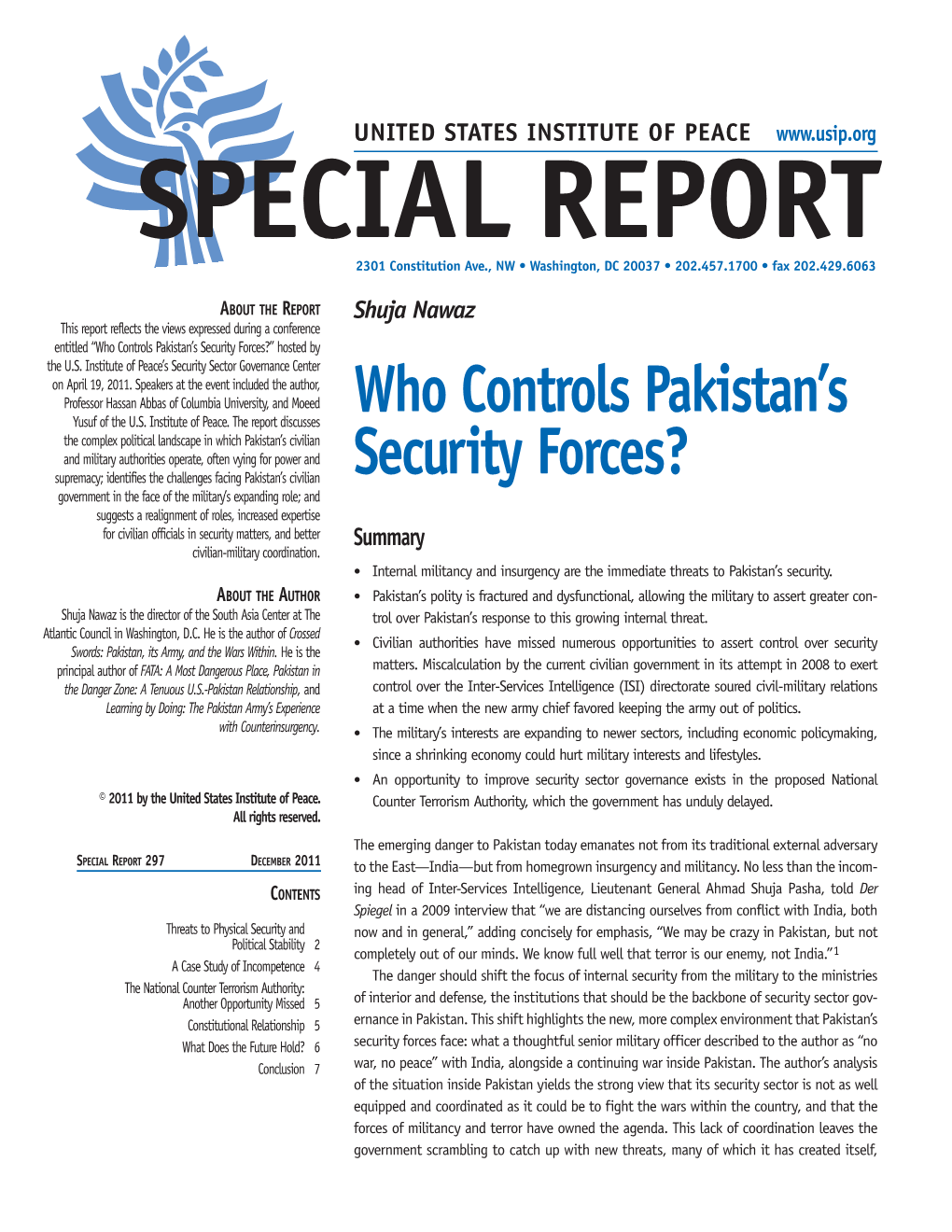 Who Controls Pakistan's Security Forces?