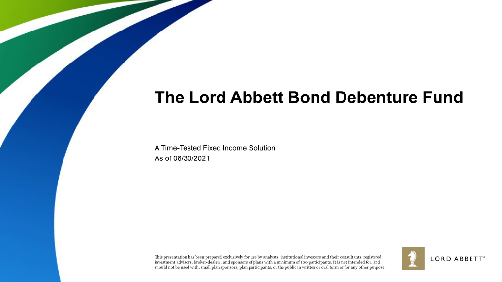 The Lord Abbett Bond Debenture Fund