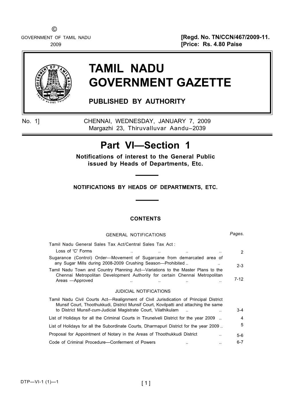 Tamil Nadu Government Gazette