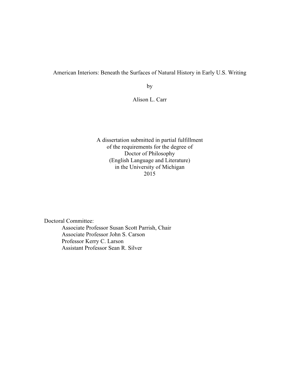 Alison L. Carr Dissertation