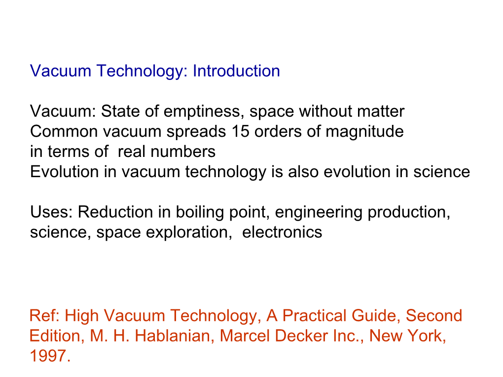 Vacuum Tech Intro
