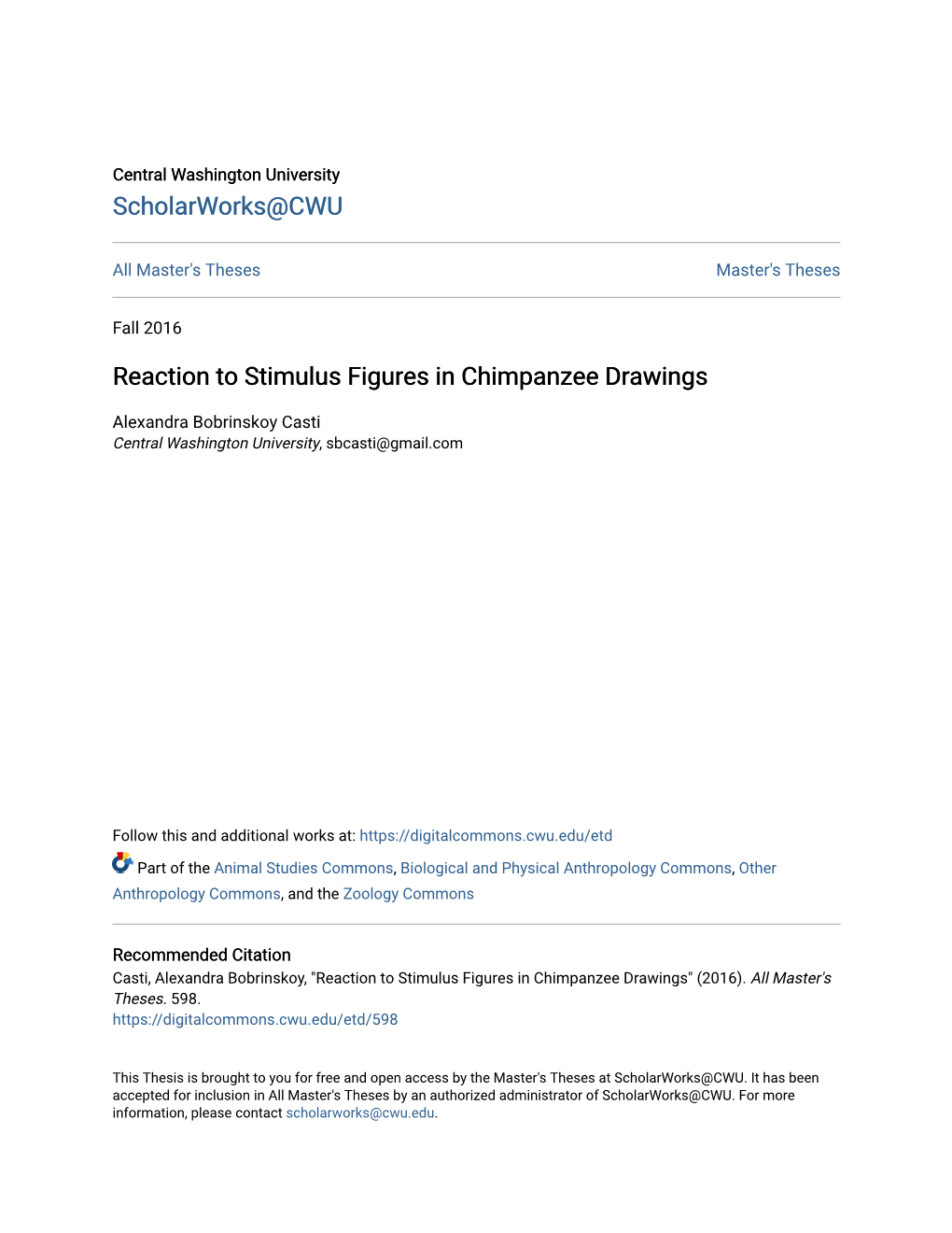 Reaction to Stimulus Figures in Chimpanzee Drawings