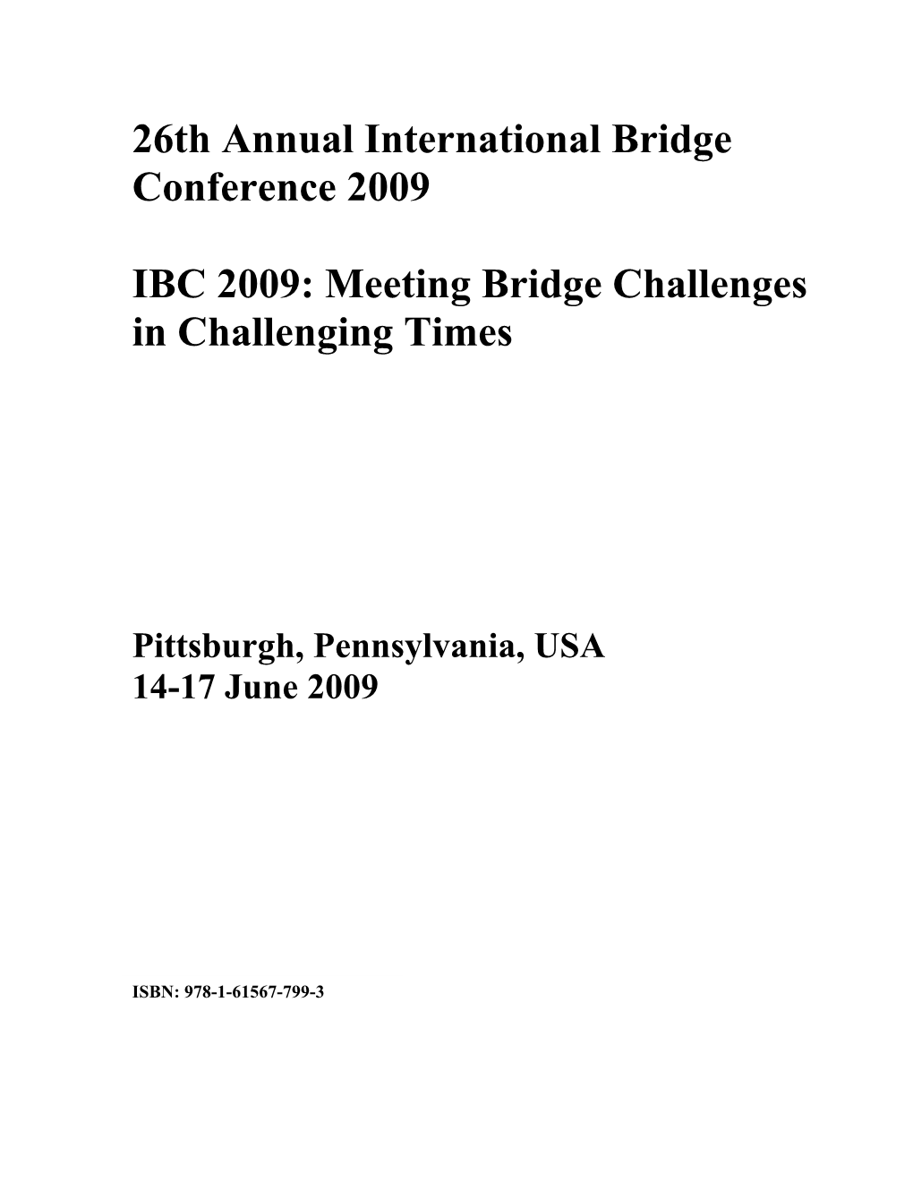 IBC 2009 Conference Proceedings