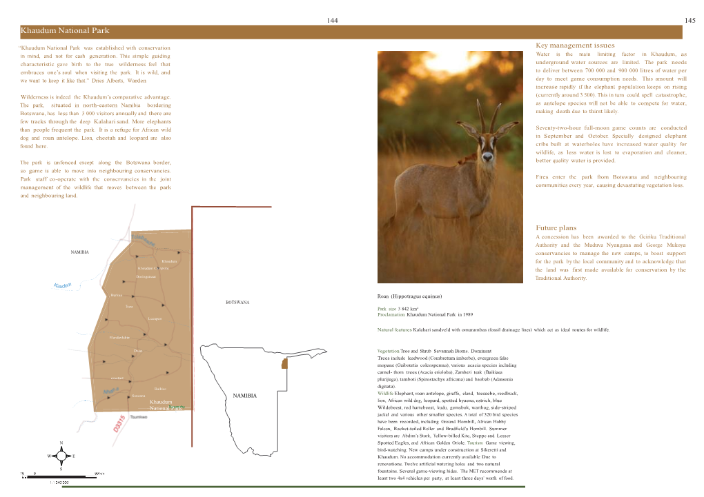 To Download the Khaudum National Park Brochure