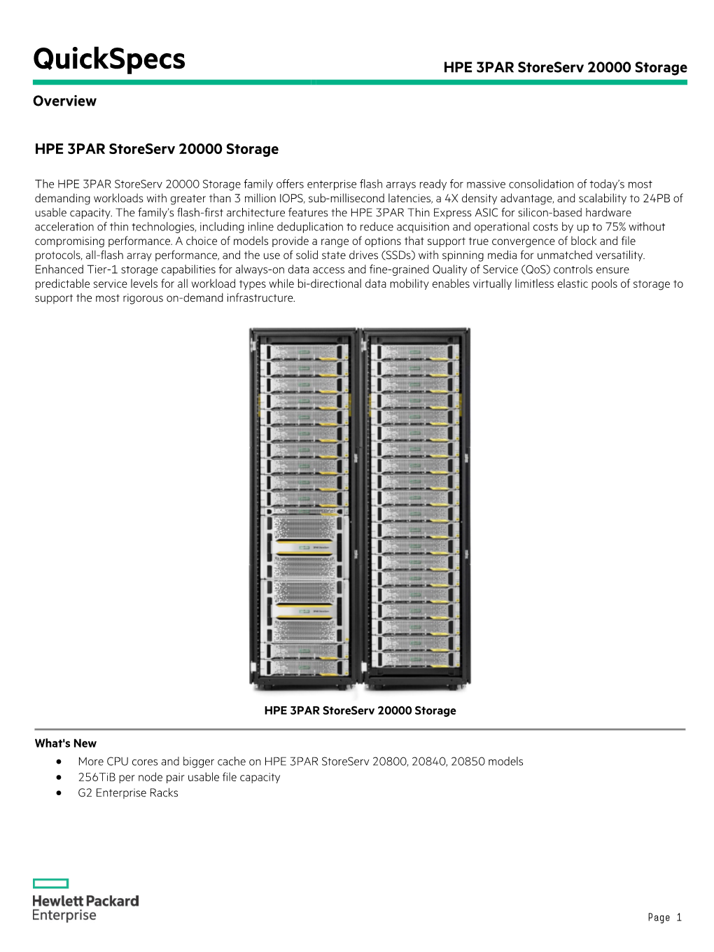 HPE 3PAR Storeserv 20000 Storage Overview