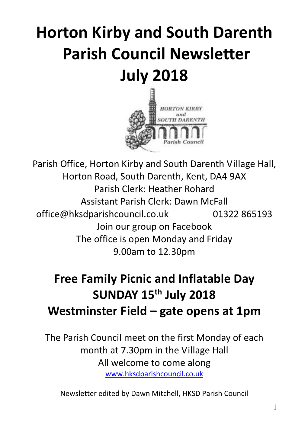 Horton Kirby and South Darenth Parish Council Newsletter July 2018