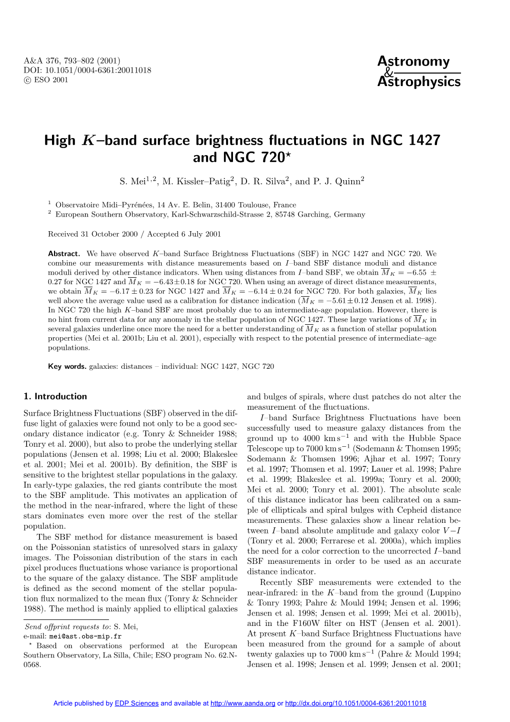 High K-Band Surface Brightness Fluctuations in NGC 1427 and NGC