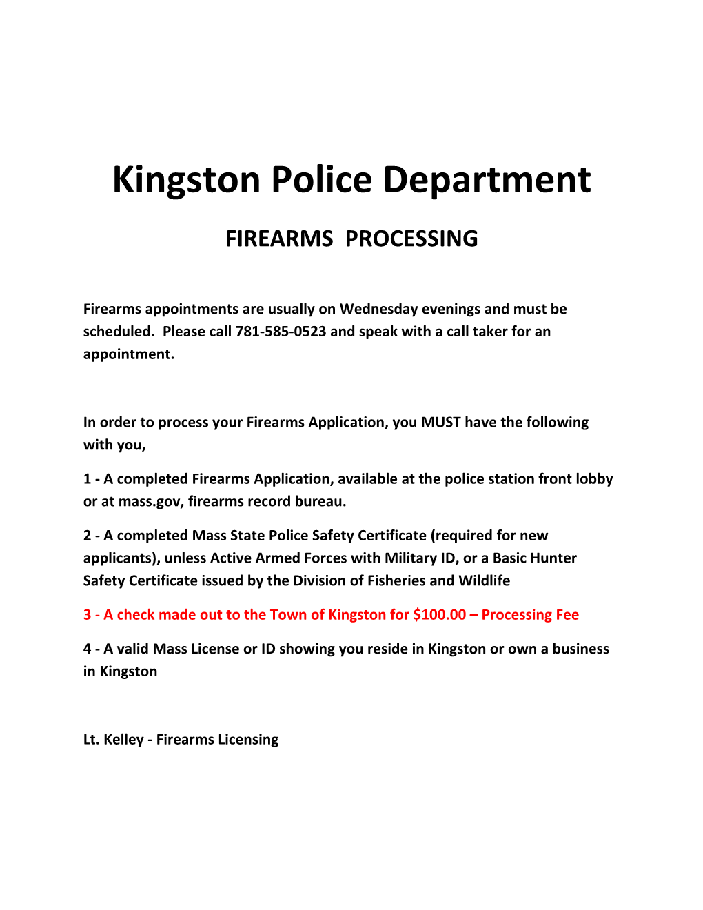 Kingston Police Department