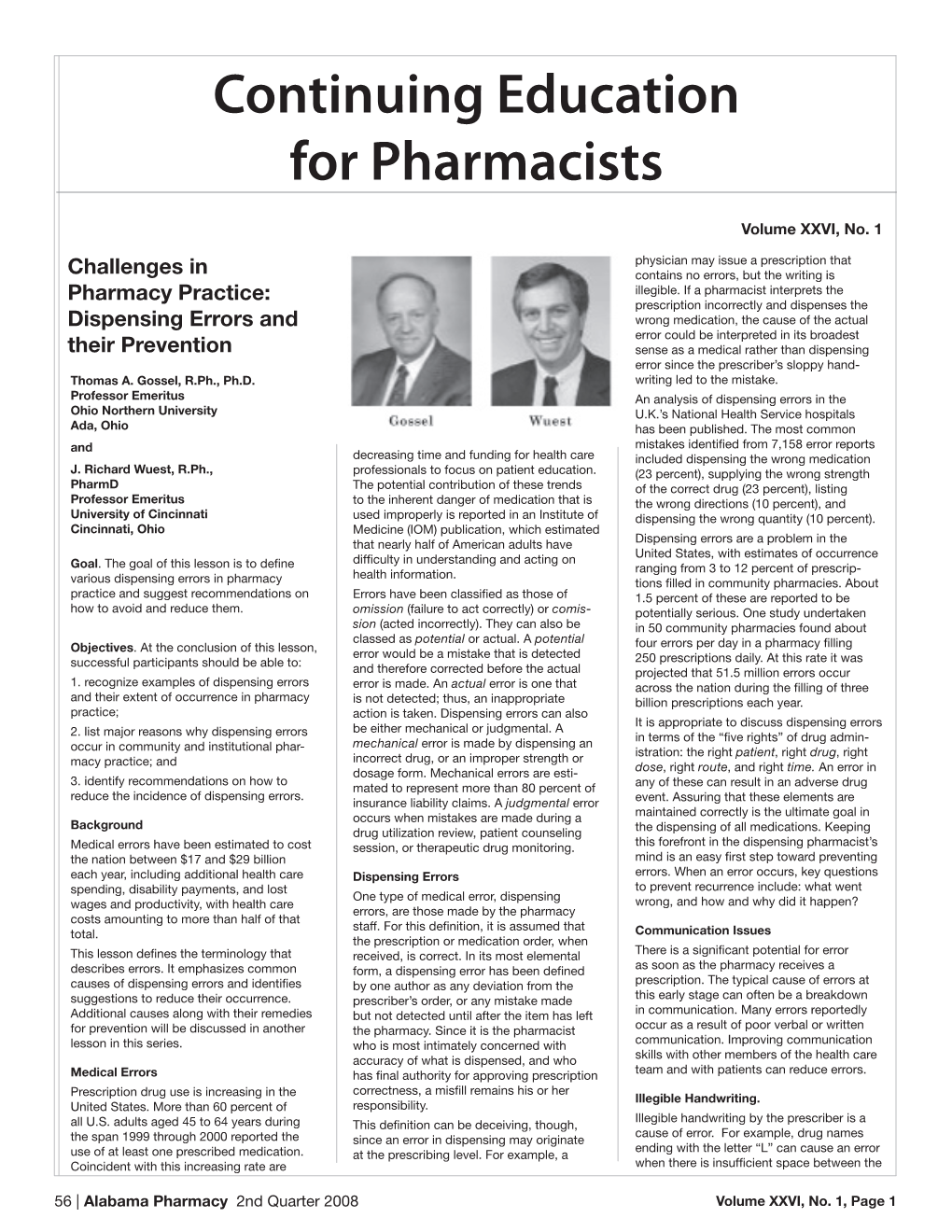 Continuing Education for Pharmacists