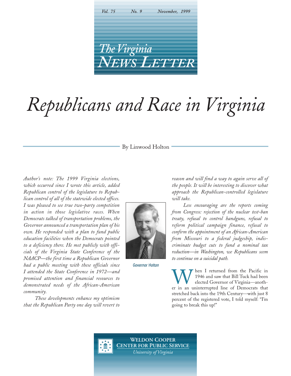 Republicans and Race in Virginia