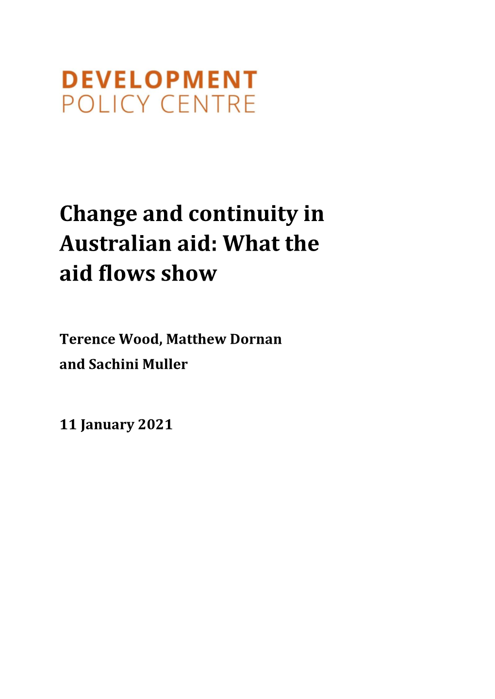 Change and Continuity in Australian Aid: What the Aid Flows Show