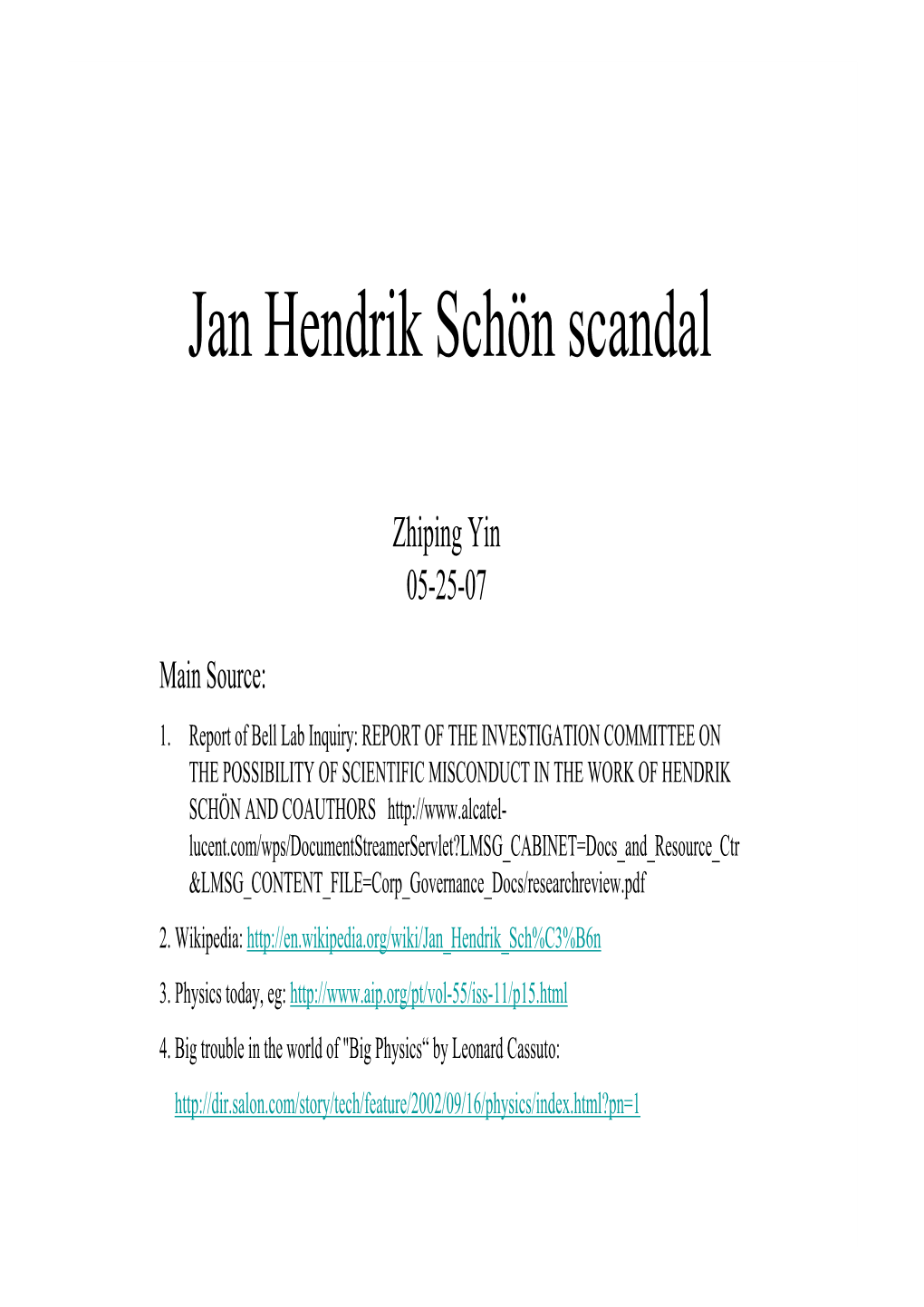 Jan Hendrik Schön Scandal