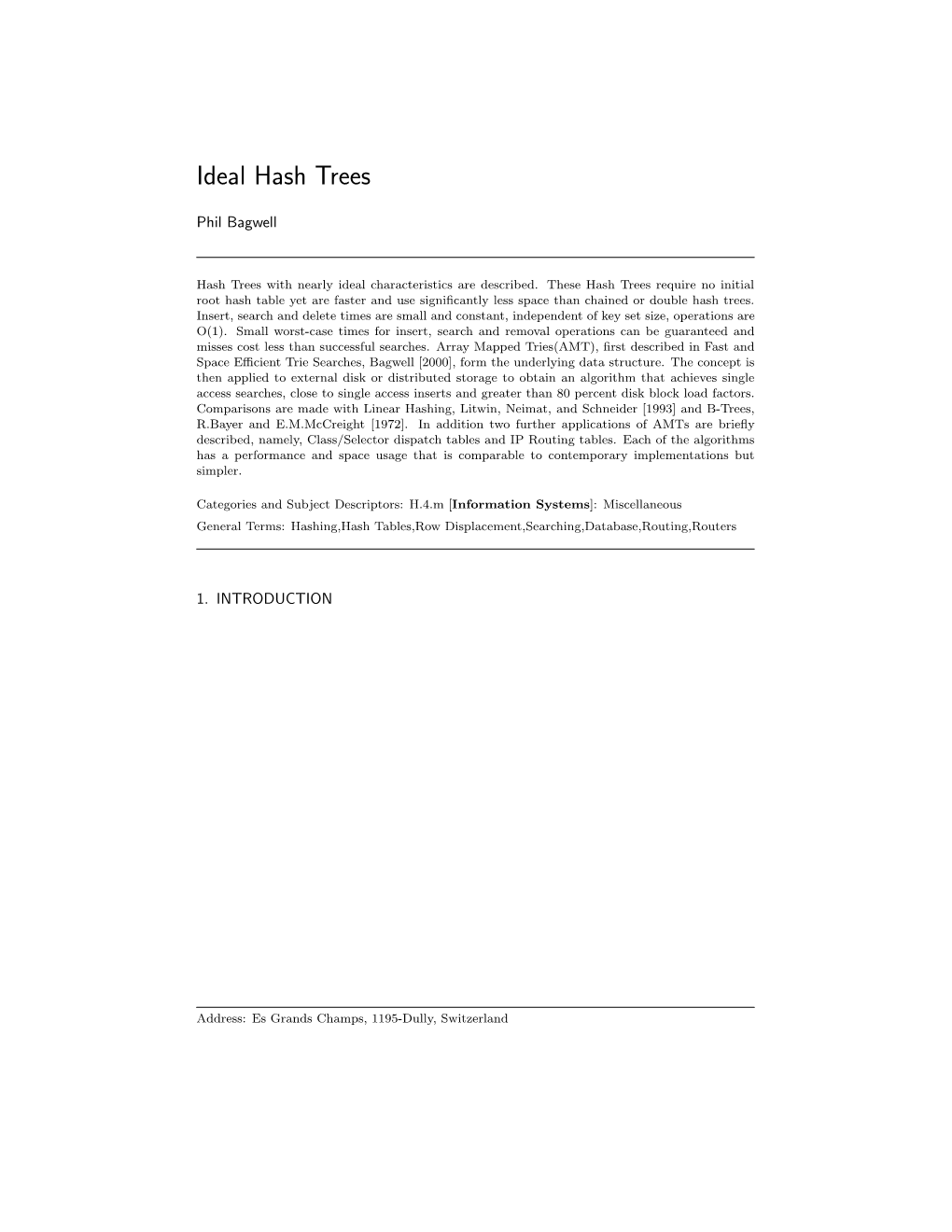 Ideal Hash Trees