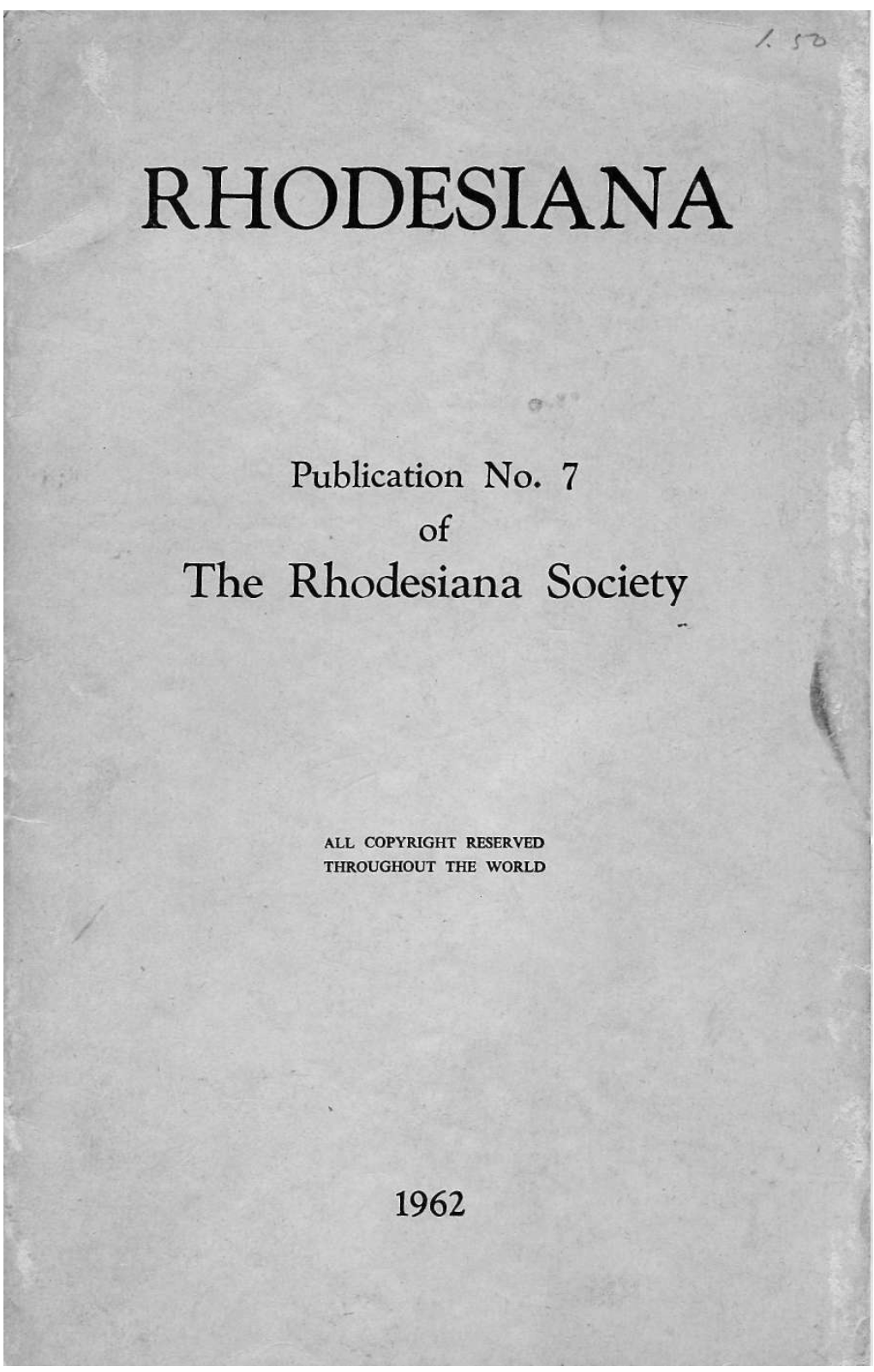 Rhodesiana Volume 7