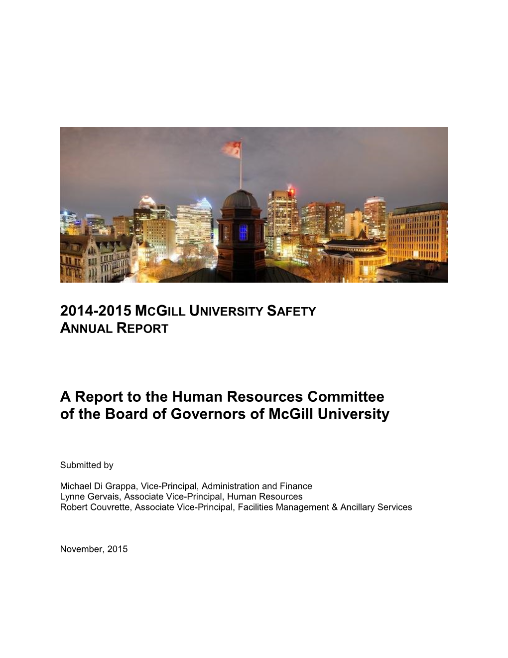 Mcgill University Safety Annual Report