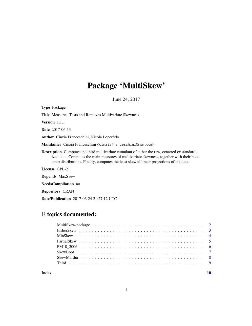 Package 'Multiskew'