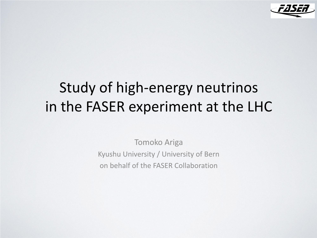 FASER Experiment at the LHC