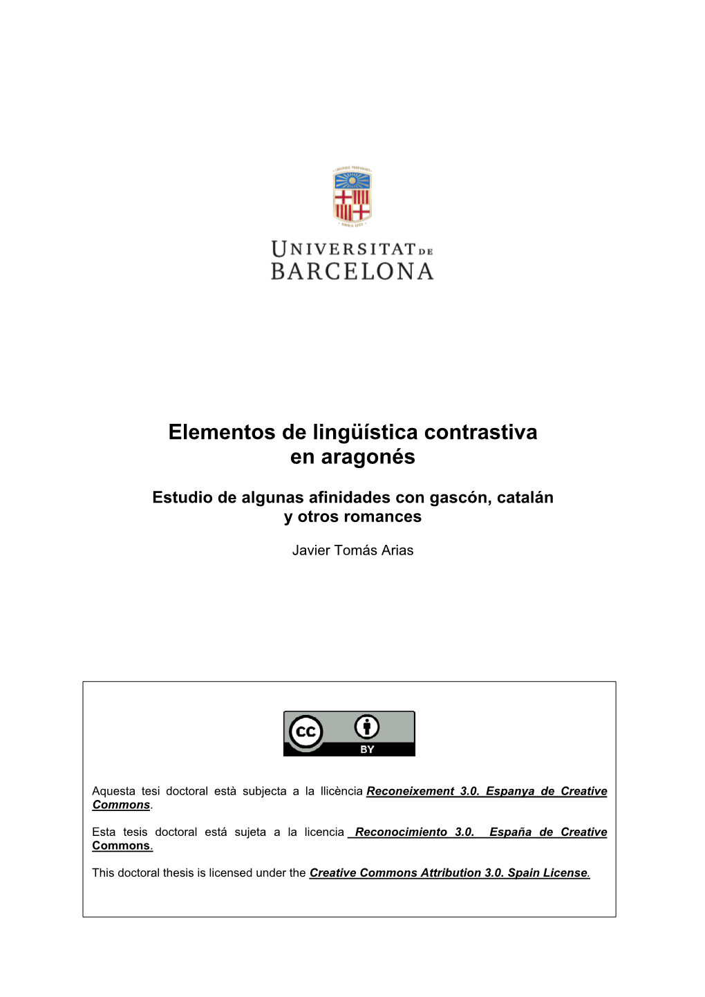 Elementos De Lingüística Contrastiva En Aragonés