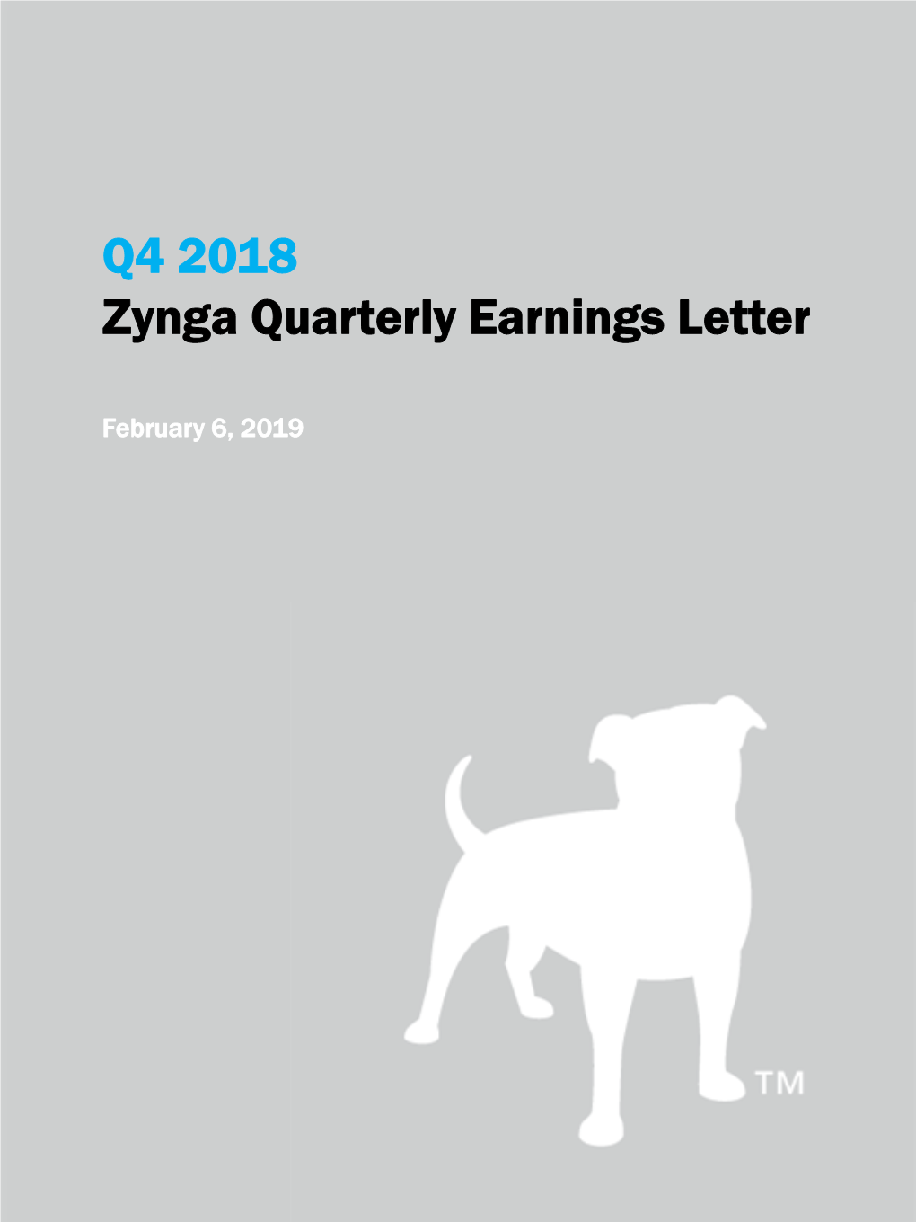 Q4 2018 Quarterly Earnings Letter