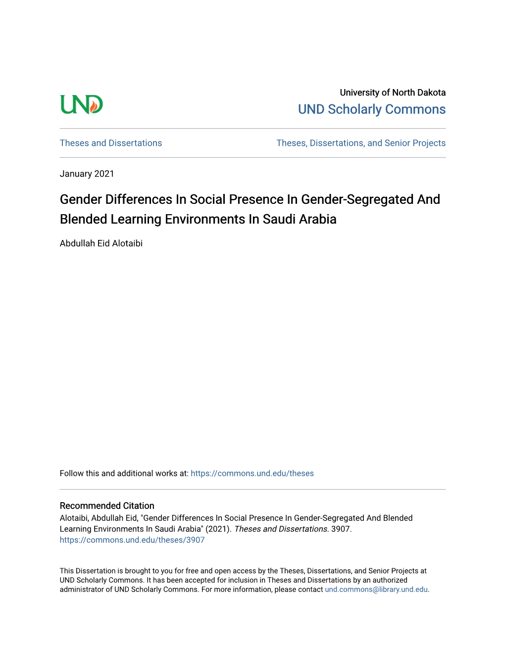 Gender Differences in Social Presence in Gender-Segregated and Blended Learning Environments in Saudi Arabia