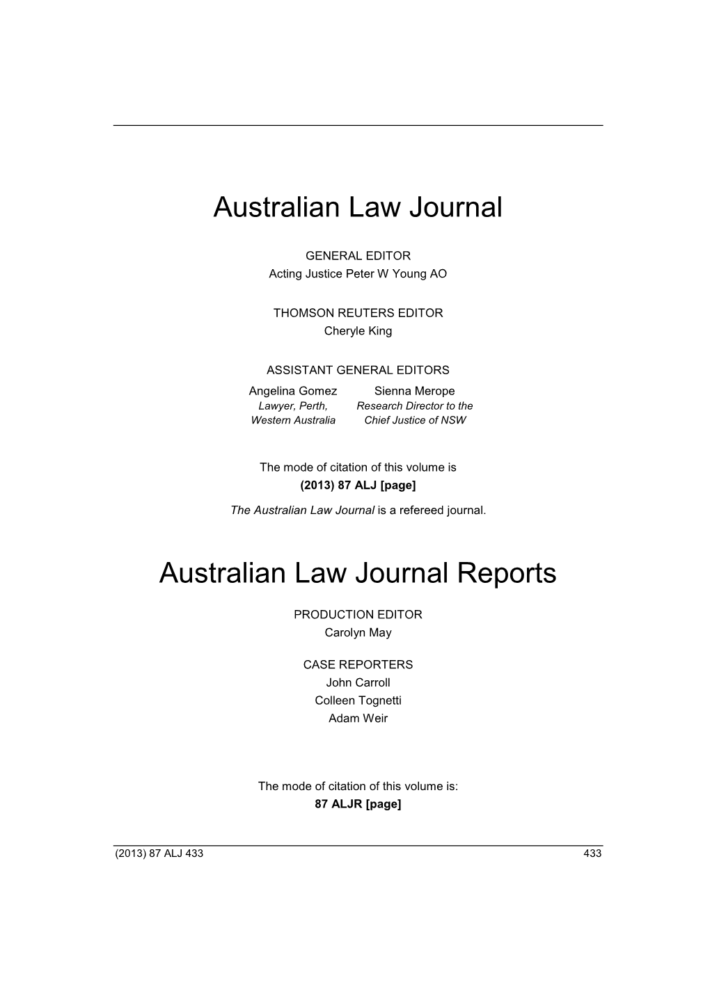 Australian Law Journal