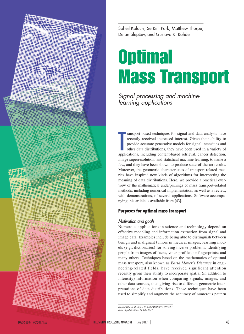 Optimal Mass Transport